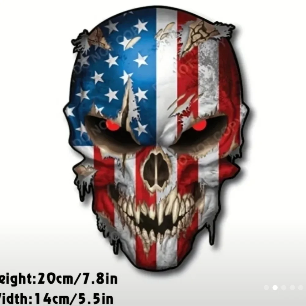 Unique American Flag Skull Sticker - Perfect for Trucks and Cars!